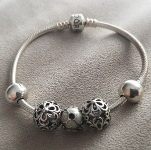 Pandora Bracelet with Charms and Spacers